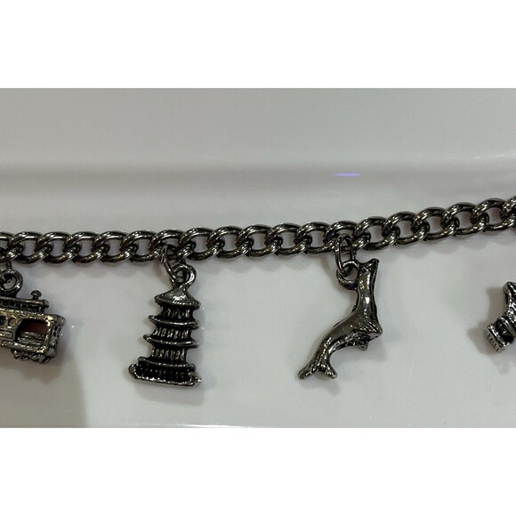 VTG San Francisco charm bracelet 6 charms 7" Long Collectable - Picture 4 of 8